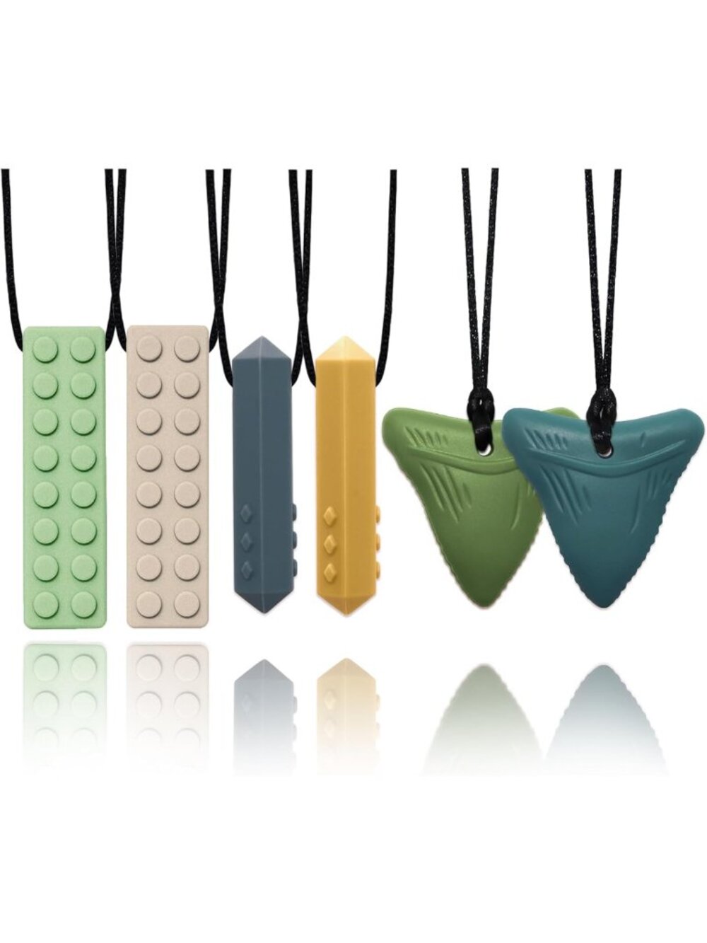 Sensory Chew Necklaces for Kids, 6 Pack - Autism, ADHD, SPD Chewing Toys